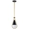 Nuvo Admiral 1-Light Pendant 10 in. Matte Black and Natural Brass White Opal Glass 60/7903 - alternate 1